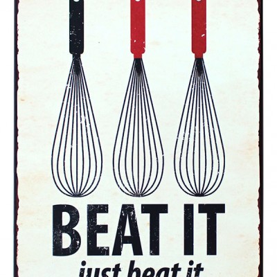 em3508 beat it just beat it rustiek tekst bord cadeau kado online metaal deco decoratie