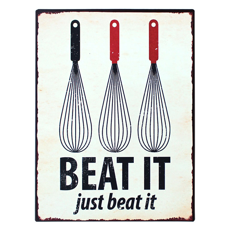 em3508--beat-it-just-beat-it-rustiek-tekst-bord-cadeau-kado-online-metaal-deco-decoratie v