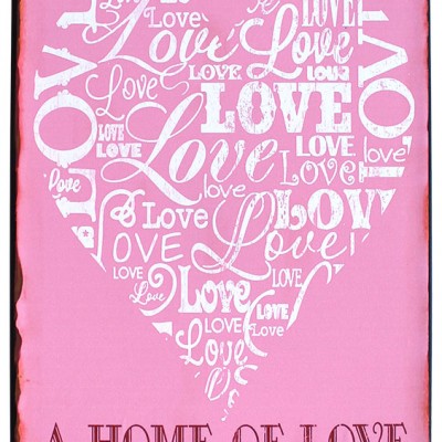 em3879 a home of love rustiek tekst bord cadeau kado online metaal deco decoratie