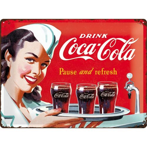 NA23192 Tin Sign 30x40 Coca-Cola 1960 gebold metalen bord rustiek tekstbord tekst bord cadeau kado online metaal decoratie