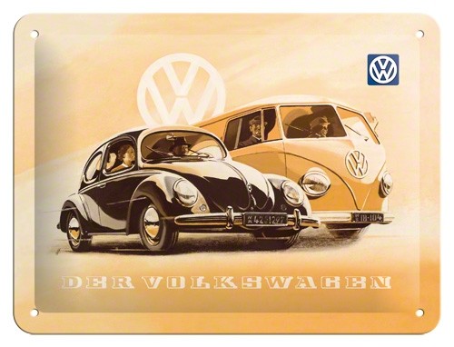 Gebold tin bord:  Der volkswagen VW | 15 x 20 cm