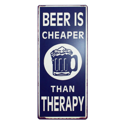 em2266beer-is-cheaper-than-therapy-spreukenbord-tekstbord-uitspraken-gezegde-spreuken-rustiek-tekst-bord-cadeau-kado-online-metaal