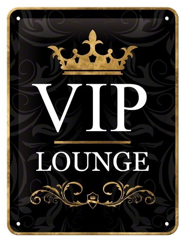 NA26123 Tin Sign 15 x 20 VIP lounge-gebold-metalen-bord-rustiek-tekstbord-tekst-bord-cadeau-kado-online-metaal-decoratie