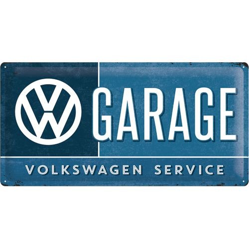 NA27003 Tin Sign 25 x 50 VW Garage -gebold-metalen-bord-rustiek-tekstbord-tekst-bord-cadeau-kado-online-metaal-decoratie