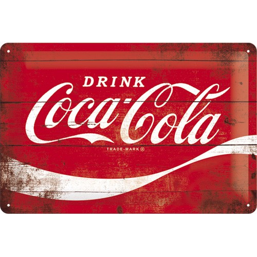 NA22235 Tin Sign 20x30 Coca-Cola Wave gebold metalen bord rustiek tekstbord tekst bord cadeau kado online metaal decoratie